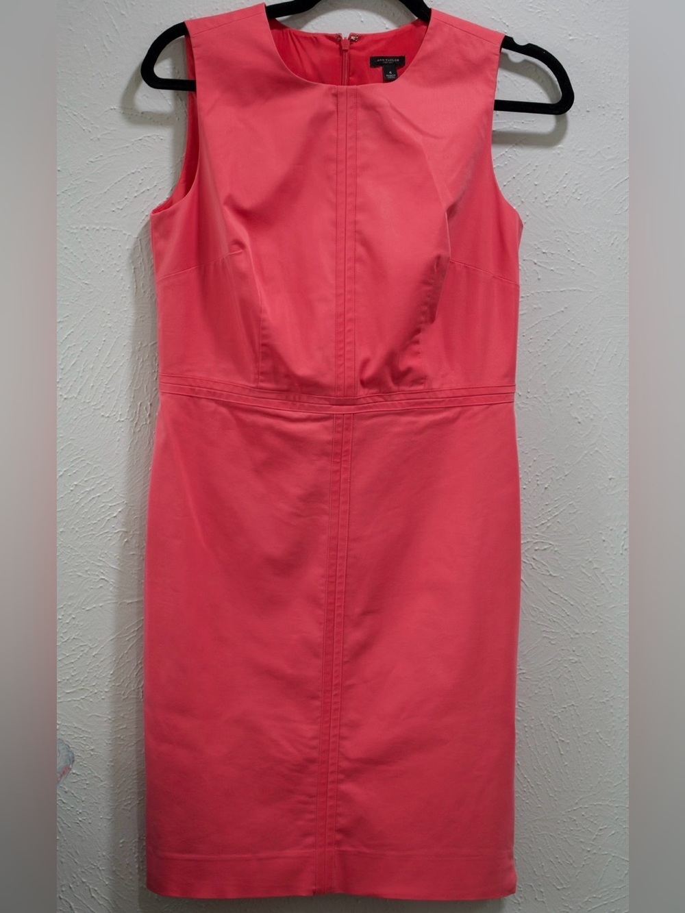 Anne Taylor Sleeveless Coral Dress with Back and Side Zipper - size 4